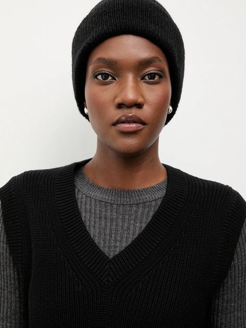 Answear.LAB czapka z wełną merino kolor czarny - zdjęcie produktu nr 1