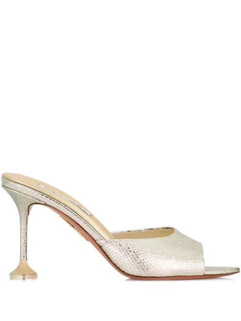 Aquazzura metallic leather open-toe mules - Neutrals - zdjęcie produktu nr 1