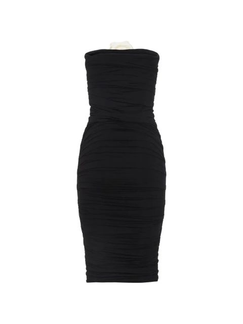 La Reveche ruched floral-appliqué dress - Black - zdjęcie produktu nr 2
