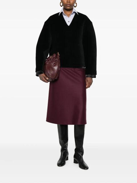 Jil Sander ribbed-waist skirt - Red