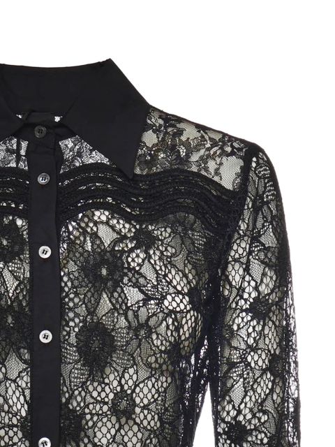 PINKO flower-lace shirt - Black