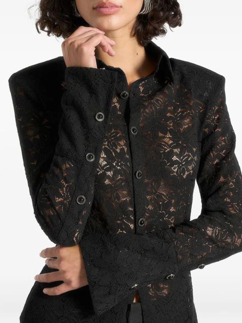 Manière De Voir Sila lace flared-sleeve shirt - Black - zdjęcie produktu nr 2