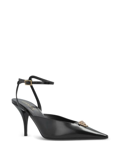 Versace 85mm medusa-embellished pointed-toe pumps - Black - zdjęcie produktu nr 2