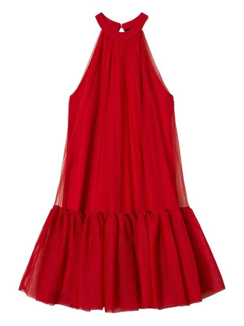 TWINSET halter-neck ruffled mini dress - Red - zdjęcie produktu nr 1
