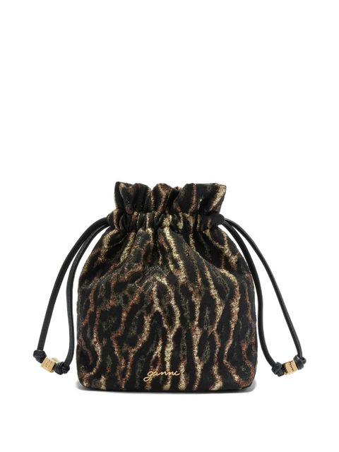 GANNI drawstring logo-detail bucket bag - Black - zdjęcie produktu nr 1