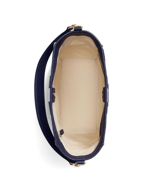 Lauren Ralph Lauren striped logo bucket bag - Blue