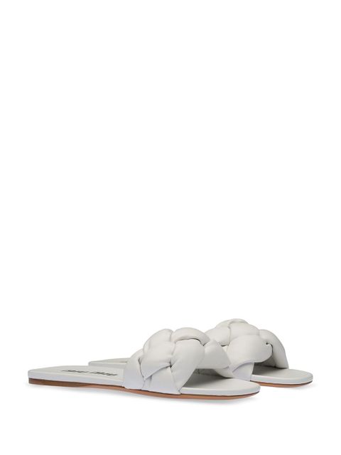 Miu Miu padded quilted flat sandals - White