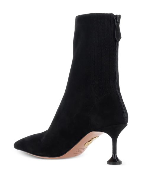Aquazzura pointed toe zip suede boots - Black - zdjęcie produktu nr 2