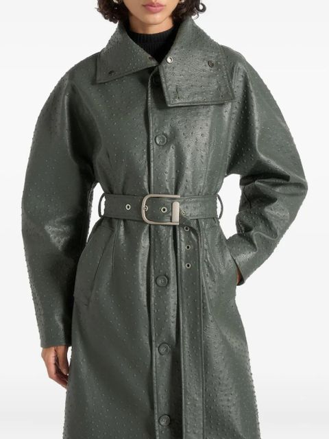 Manière De Voir Leyna balloon-sleeve belted coat - Green