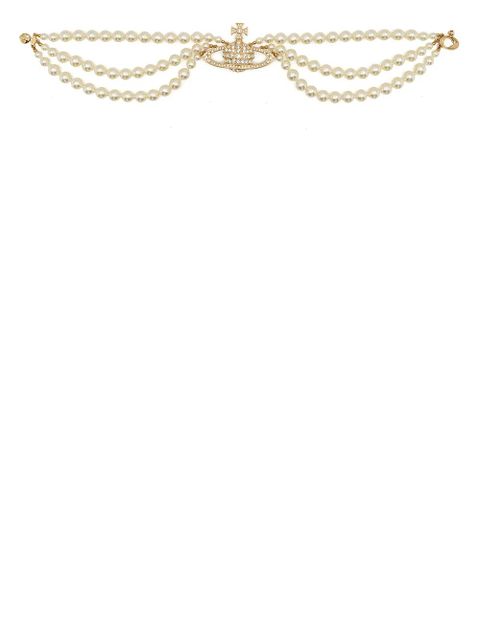 Vivienne Westwood crystal-embellished Orb-plaque necklace - White