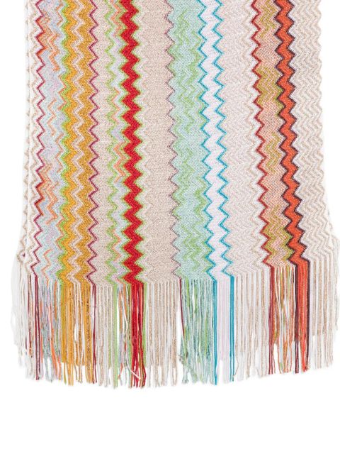 Missoni multicoloured zigzag scarf - Neutrals
