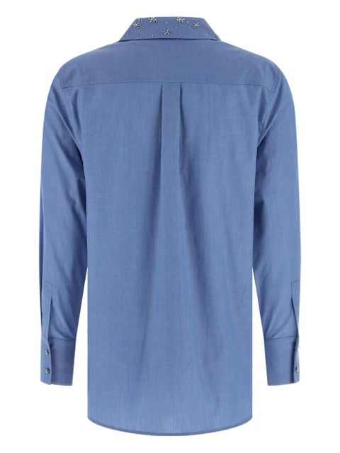 Max Mara Staffa crystal-appliqué shirt - Blue