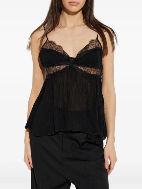 Blumarine lace-trim top - Black