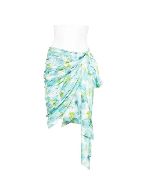Chloé floral-print draped mini skirt - Blue - zdjęcie produktu nr 1
