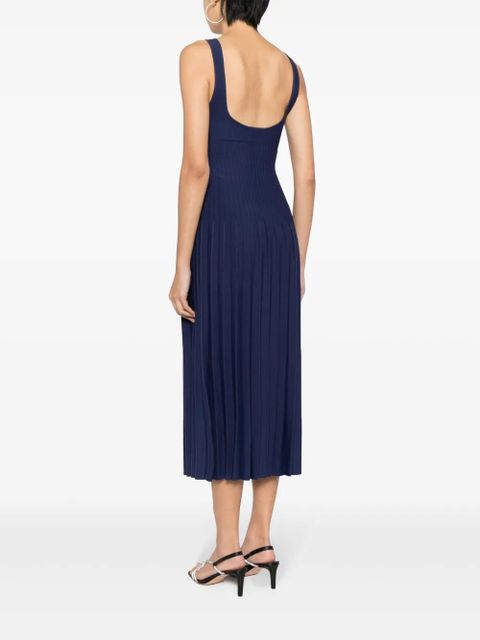 STAUD Ellison pleated midi dress - Blue