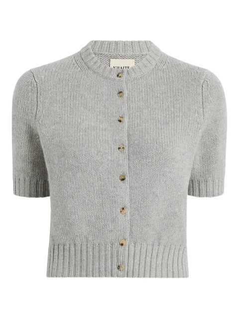 KHAITE short-sleeve button-up cardigan - Grey - zdjęcie produktu nr 1