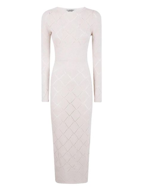 TWINSET diamond-pattern knit dress - Neutrals - zdjęcie produktu nr 1