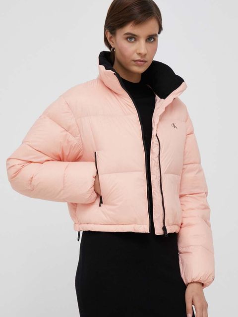 Calvin Klein Jeans kurtka puchowa damska kolor różowy zimowa - zdjęcie produktu nr 1