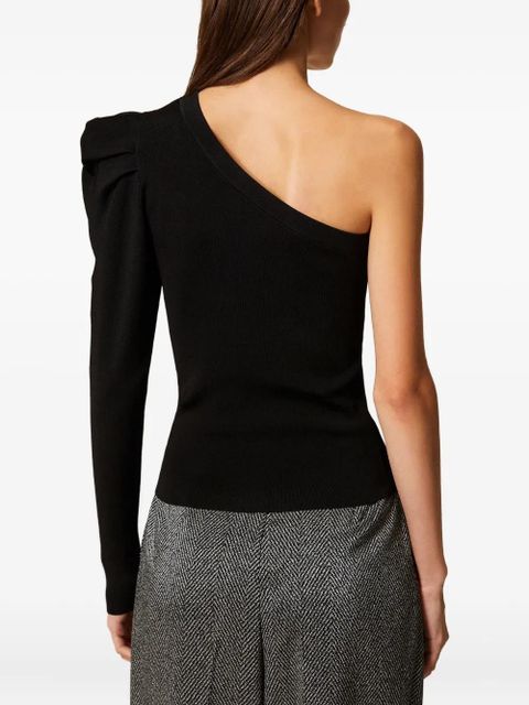 TWINSET one-shoulder draping top - Black