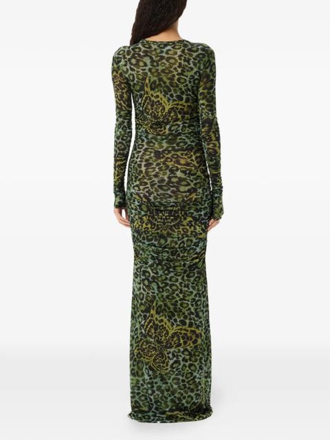 Blumarine long-sleeve ruched maxi dress - Green