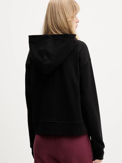 Karl Lagerfeld Jeans bluza bawełniana damska kolor czarny z kapturem z nadrukiem A4W20005 - zdjęcie produktu nr 2