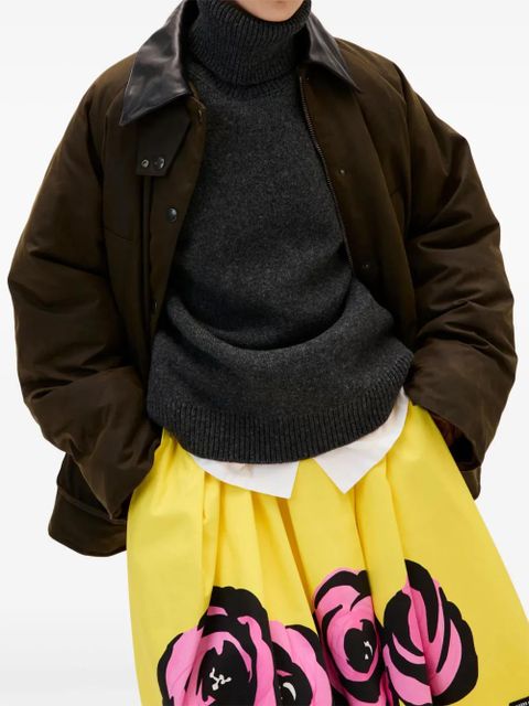 Miu Miu Waxed canvas blouson jacket - Brown