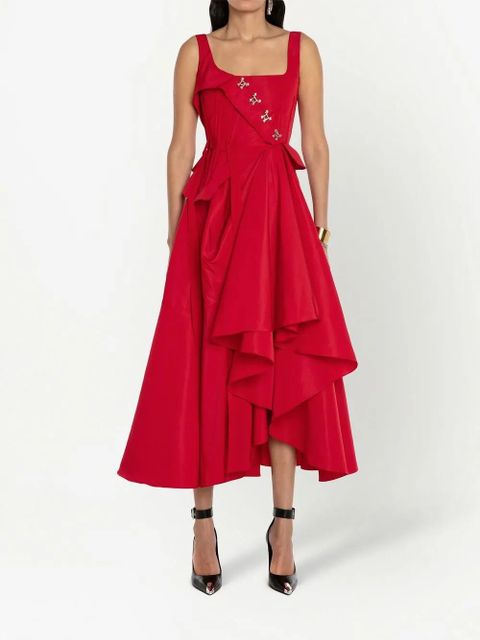 Alexander McQueen hook-embellished drape dress - Red - zdjęcie produktu nr 2