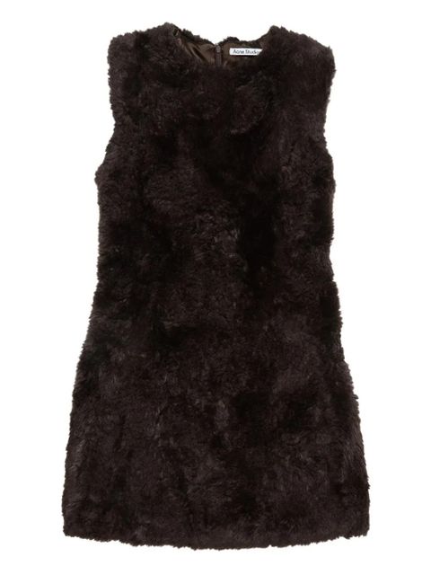 Acne Studios sleeveless faux-fur mini dress - Brown - zdjęcie produktu nr 1