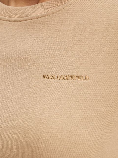 Karl Lagerfeld bluza damska kolor beżowy gładka A1W20066