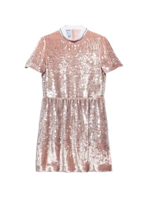 Prada sequined velvet mini-dress - Pink - zdjęcie produktu nr 1
