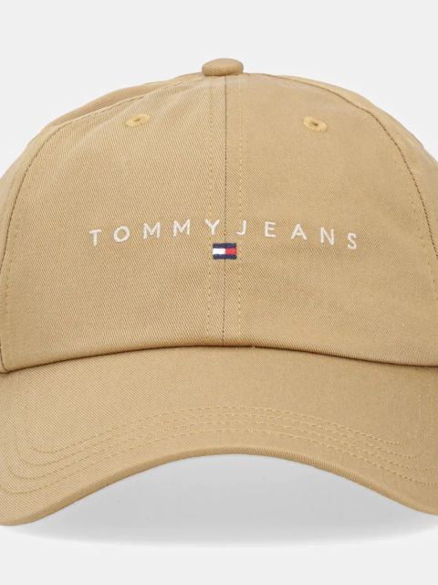 Tommy Jeans czapka z daszkiem bawełniana kolor zielony z aplikacją AW0AW16868