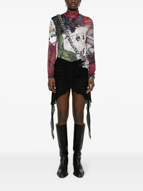 MISBHV ruffled chiffon mini skirt - Black