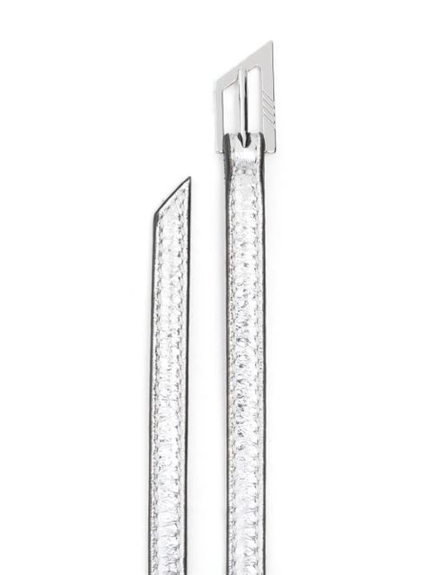 The Attico logo-buckle belt - Silver - zdjęcie produktu nr 2