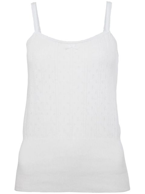JW Anderson logo-embroidered pointelle top - White - zdjęcie produktu nr 1