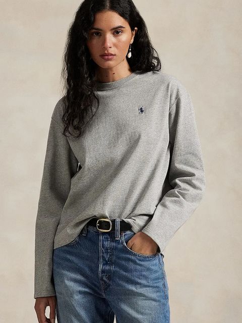 Polo Ralph Lauren longsleeve bawełniany kolor szary 211967105 - zdjęcie produktu nr 1