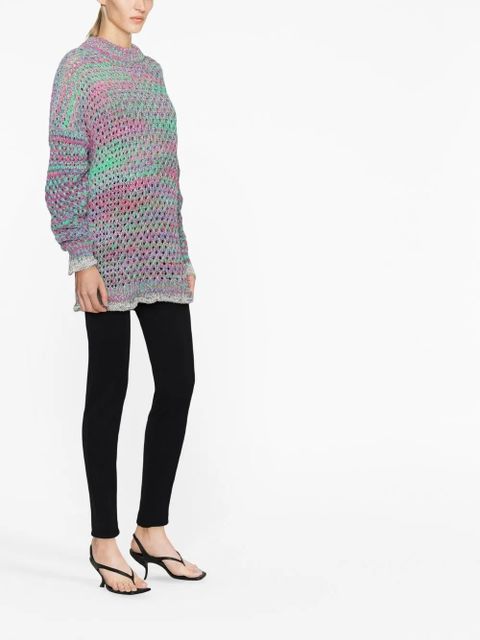 The Attico crew neck crocheted jumper - Pink