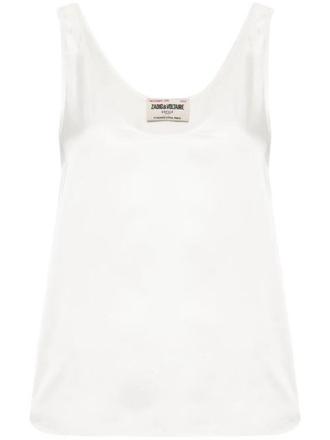 Zadig&Voltaire scoop-neck satin tank top - Neutrals - zdjęcie produktu nr 1