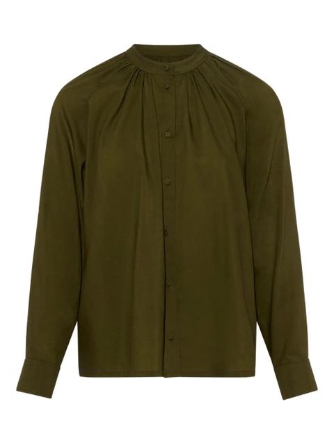 Yves Salomon pleated-neck shirt - Green - zdjęcie produktu nr 1