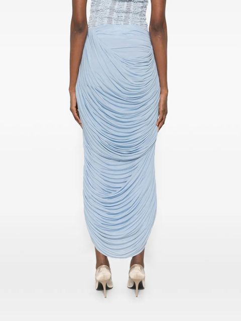 Magda Butrym ruched-detail midi skirt - Blue