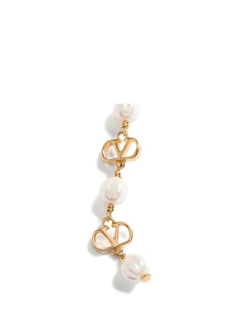 Valentino Garavani Vlogo Signature earrings in metal, glass beads, and Swarovski® crystals - Gold