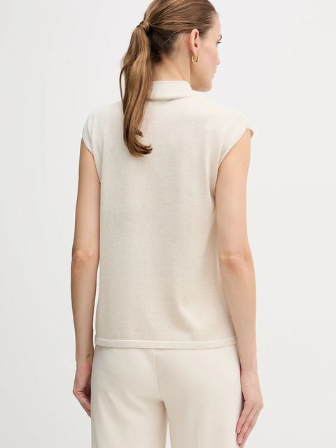 Joseph Ribkoff sweter damskie kolor beżowy lekki z półgolfem 254935