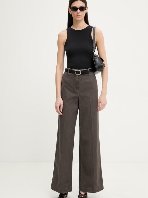 Marc O'Polo spodnie wide leg damskie bawełniane z elastanem - zdjęcie produktu nr 1