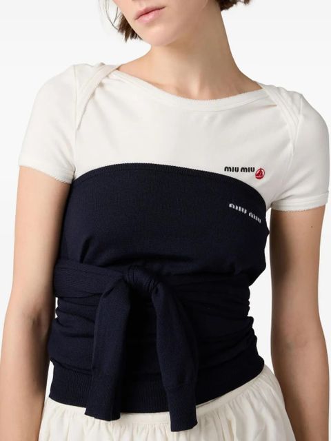 Miu Miu x Petit Bateau embroidered bodysuit - White