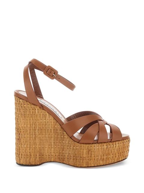 Aquazzura Copacabana woven wedge-heel sandals - Brown - zdjęcie produktu nr 1