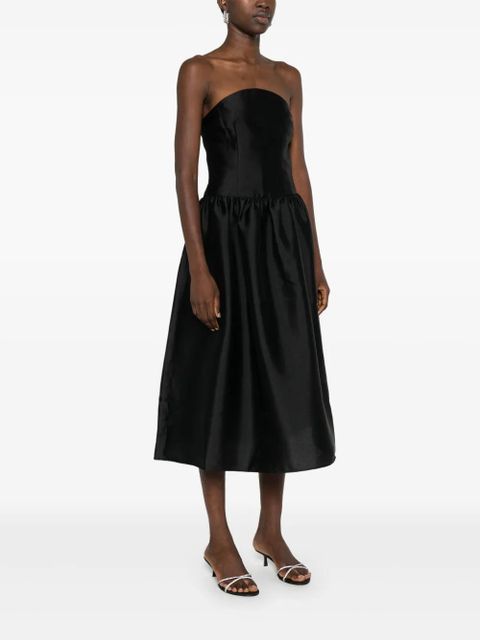 Self-Portrait taffeta midi dress - Black