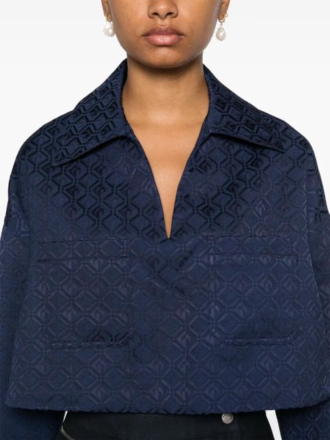 Marine Serre Moon Diamond jacquard vareuse - Blue