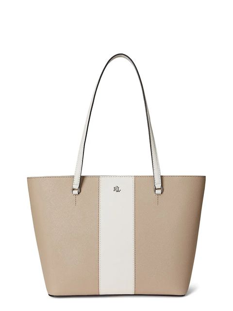 Lauren Ralph Lauren torebka skórzana kolor beżowy 431974512 - zdjęcie produktu nr 1