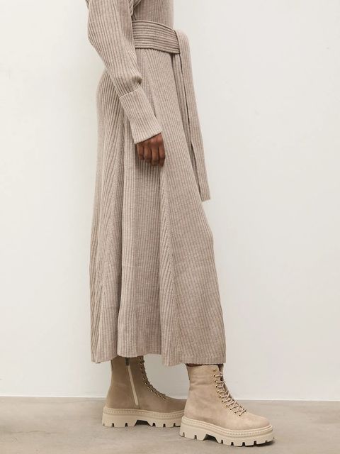 Answear.LAB workery zamszowe kolor beżowy na platformie - zdjęcie produktu nr 1