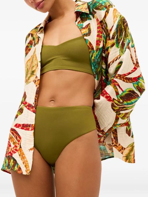 Marie Oliver tropical-print beach shirt - Green