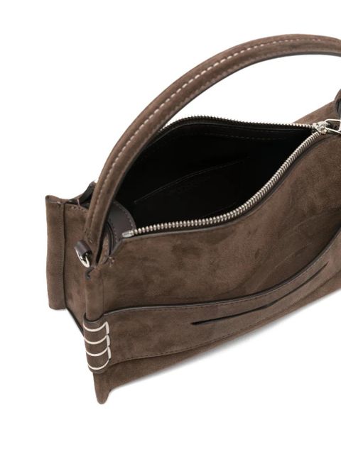 JW Anderson small loafer suede top handle bag - Brown